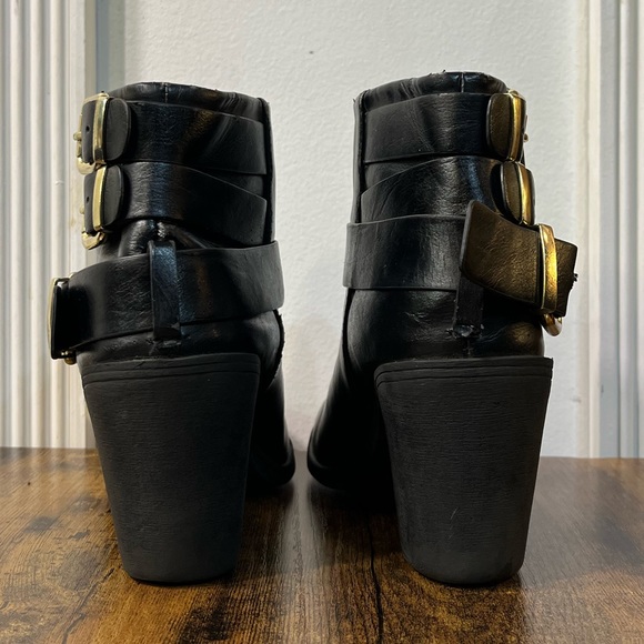 H&M Divided Black Boots with Gold Buckles - Picture 3 of 7